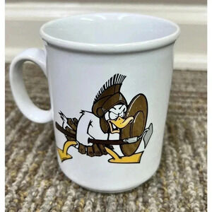 Vintage Gladiator Duck Coffee Mug Tea Cup White Ceramic Made In England RARE
